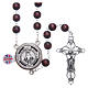 Rosary in burgundy wood with center piece, talking, Pope Francis prayer ENGLISH 8 mm s1