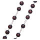Rosary in burgundy wood with center piece, talking, Pope Francis prayer ENGLISH 8 mm s3