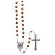 Flower case in olive wood with wooden rosary 5 mm s4