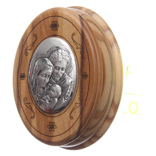 Oval case in olive wood with wooden rosary 5 mm 2