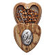 Heart case in olive wood with wooden rosary 5 mm s1