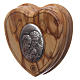 Heart case in olive wood with wooden rosary 5 mm s2