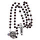 Wooden rosary burgundy with talking center piece Pope Francis prayer FRENCH 8 mm s4