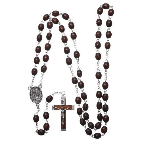 Rosary in wood Our Lady of Lourdes 4x3 mm grains 4