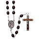 Our Lady of Lourdes wooden rosary 4x3 mm beads, dark brown s1