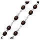 Our Lady of Lourdes wooden rosary 4x3 mm beads, dark brown s3