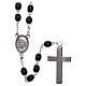Rosary in wood Our Lady of Lourdes 4x3 mm grains, black s2