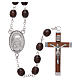 Rosary in wood Our Lady of Lourdes 4x3 mm grains, dark brown s1
