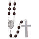 Rosary in wood Our Lady of Lourdes 4x3 mm grains, dark brown s2