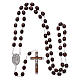 Rosary in wood Our Lady of Lourdes 4x3 mm grains, dark brown s4