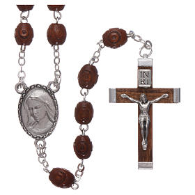 Rosenkranz Holz Perlen 4mm Gottesmutter von Lourdes