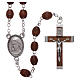 Rosary in natural wood Our Lady of Lourdes 4x3 mm grains s1