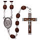 Wood rosary Our Lady of Lourdes natural wood beads 4 mm s1