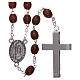 Wood rosary Our Lady of Lourdes natural wood beads 4 mm s2