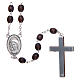 Rosary in wood Our Lady of Lourdes 5x4 mm grains, dark brown s2