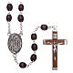 Our Lady of Lourdes wooden rosary 5 mm beads, dark brown s1