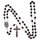 Our Lady of Lourdes wooden rosary 5 mm beads, dark brown s4
