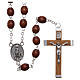 Rosary in natural wood Our Lady of Fatima with Fatima soil 5x4 mm grains s1