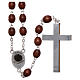 Rosary in natural wood Our Lady of Fatima with Fatima soil 5x4 mm grains s2