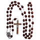 Rosary in natural wood Our Lady of Fatima with Fatima soil 5x4 mm grains s4