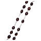 Rosary in wood Our Lady of Fatima with Fatima soil 5x3 mm grains, dark brown s3