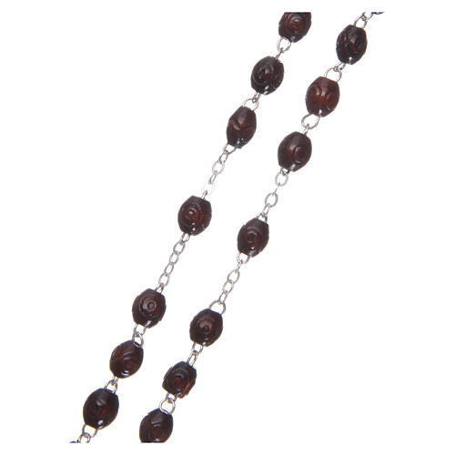Wood rosary Fatima soil dirt rosewood beads 5 mm 3