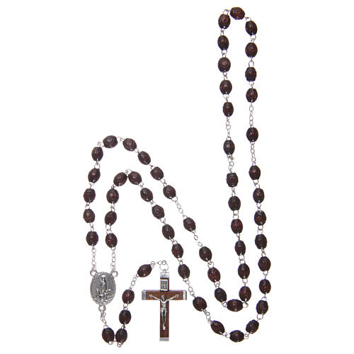 Wood rosary Fatima soil dirt rosewood beads 5 mm 4