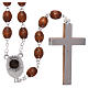 Rosary in natural wood Our Lady of Fatima with Fatima soil 6x5 mm grains s2