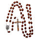 Rosary in natural wood Our Lady of Fatima with Fatima soil 6x5 mm grains s4
