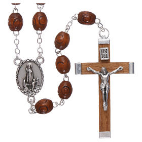 Wood rosary Fatima soil dirt natural wood beads 6 mm