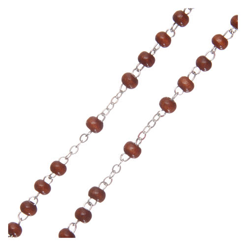 Rosary in wood 1x2 mm grains, natural colour 3