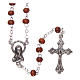 Rosary in wood 1x2 mm grains, natural colour s1