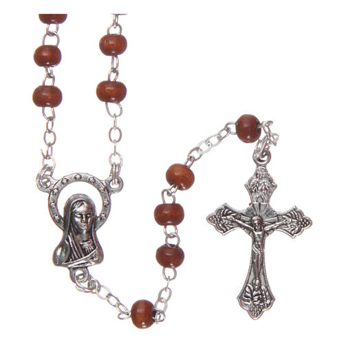 Wood rosary natural wood beads 2 mm 1