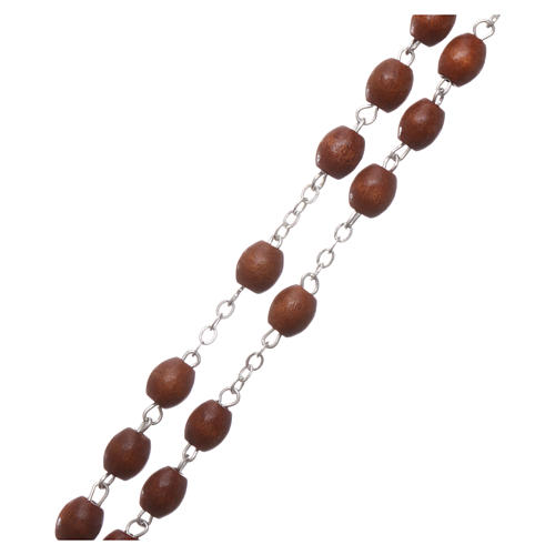 Rosary in wood 4x3 mm grains, natural colour 3