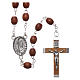 Rosary in wood 4x3 mm grains, natural colour s1
