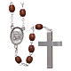 Rosary in wood 4x3 mm grains, natural colour s2