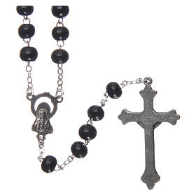 Rosary in wood 3x4 mm grains, black