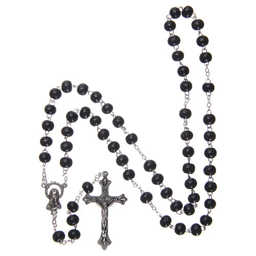 Rosary in wood 3x4 mm grains, black 4