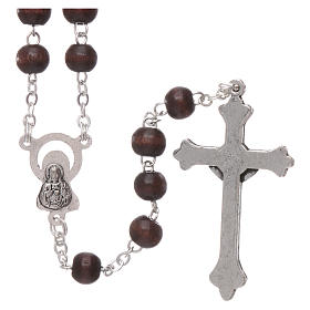 Rosary in wood 3x4 mm grains, dark brown