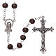 Rosary in wood 3x4 mm grains, dark brown s1