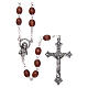 Rosary in wood 4x3 mm grains, natural wood s1