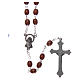 Rosary in wood 4x3 mm grains, natural wood s2