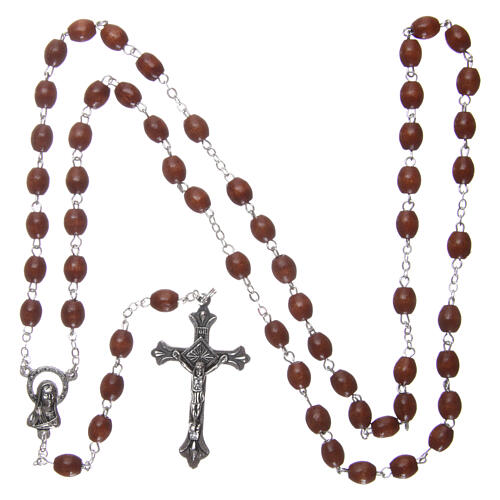 Rosary of natural wood 4 mm beads 4