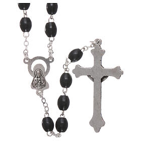 Rosary black wood 4x6 mm