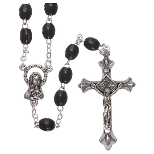Rosary black wood 4x6 mm 1