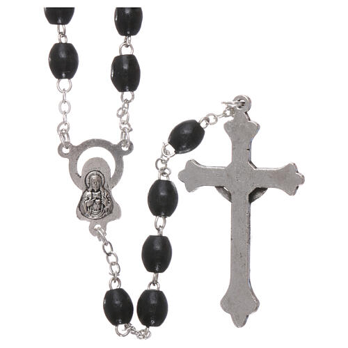 Rosary black wood 4x6 mm 2