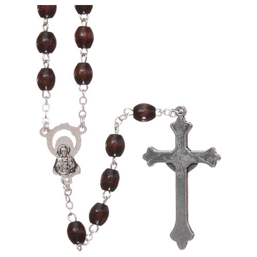 Rosary in wood 4 mm grains, dark brown 2