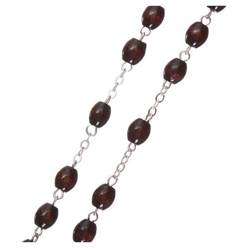 Rosary in wood 4 mm grains, dark brown 3