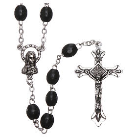 Rosary in wood 5x4 mm grains, black