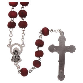 Rosary in scented wood with 3x5 mm grains and rose-shaped grains